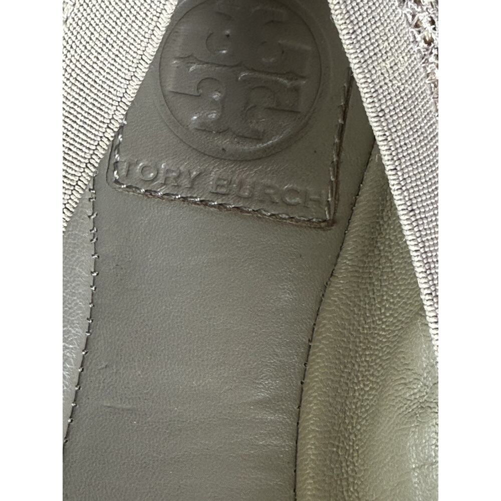 Tory Burch Reva Ballet Flats Haircalf Snakeskin Print Leather Shoes 7.5M Gold - Picture 15 of 16